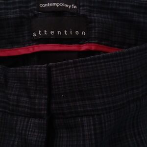 Attention contemporary fit, sz 12 black & gray plaid